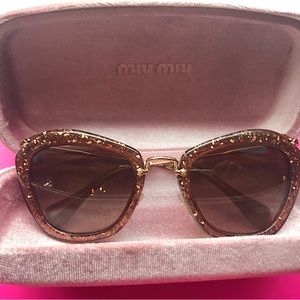 ⚡️ Miu Miu bronze glitter cat eye gradient lens sunglasses ⚡️